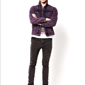 ASOS Premium Purple Acid Wash Denim Jacket Medium